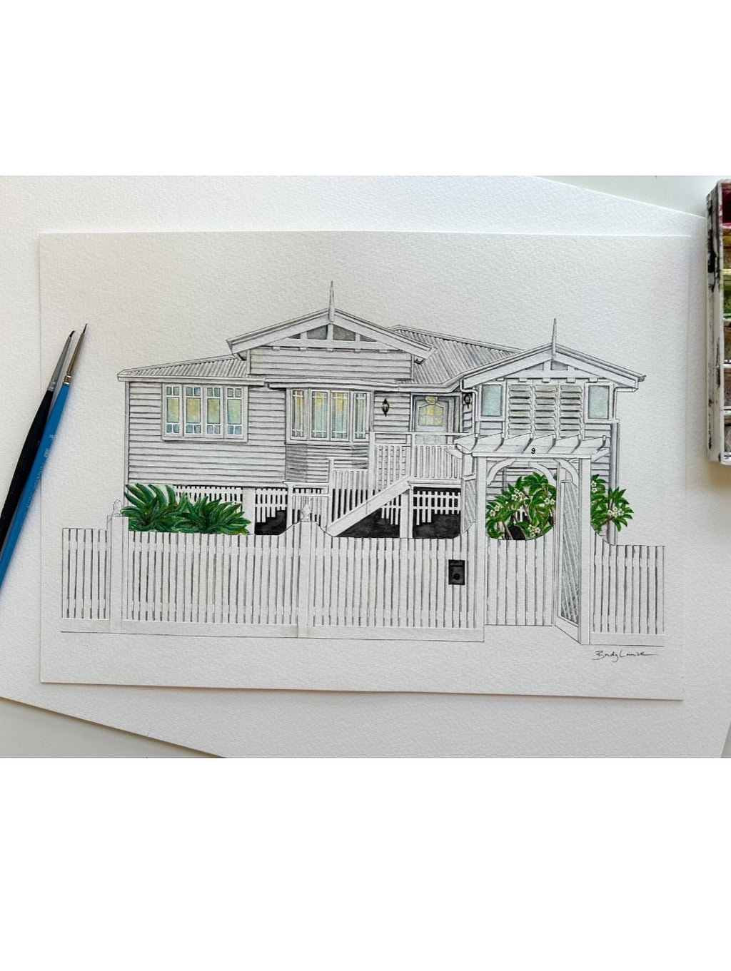 Custom watercolour first date, first home, wedding venue, anniversary painting