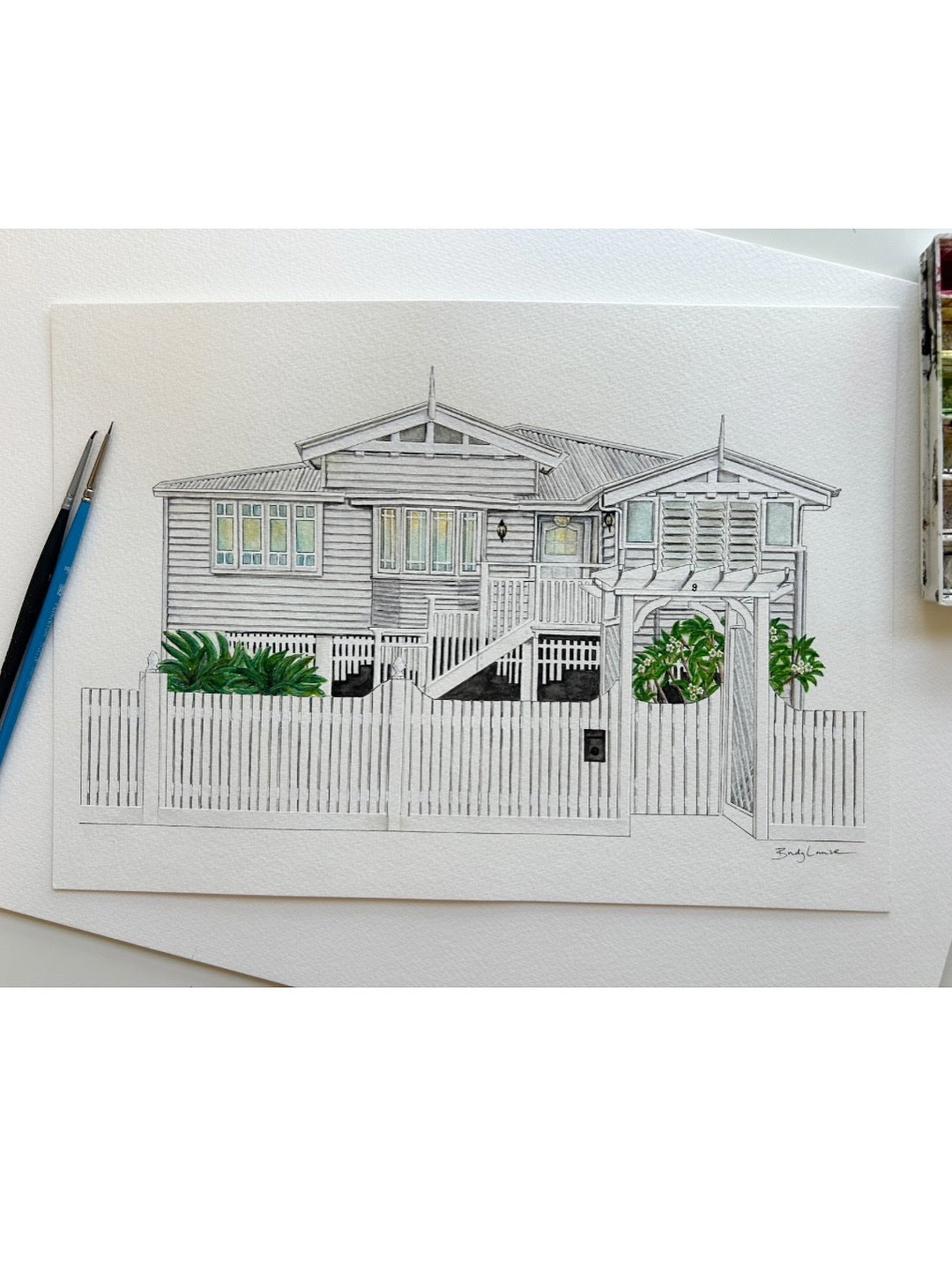 Custom watercolour first date, first home, wedding venue, anniversary painting