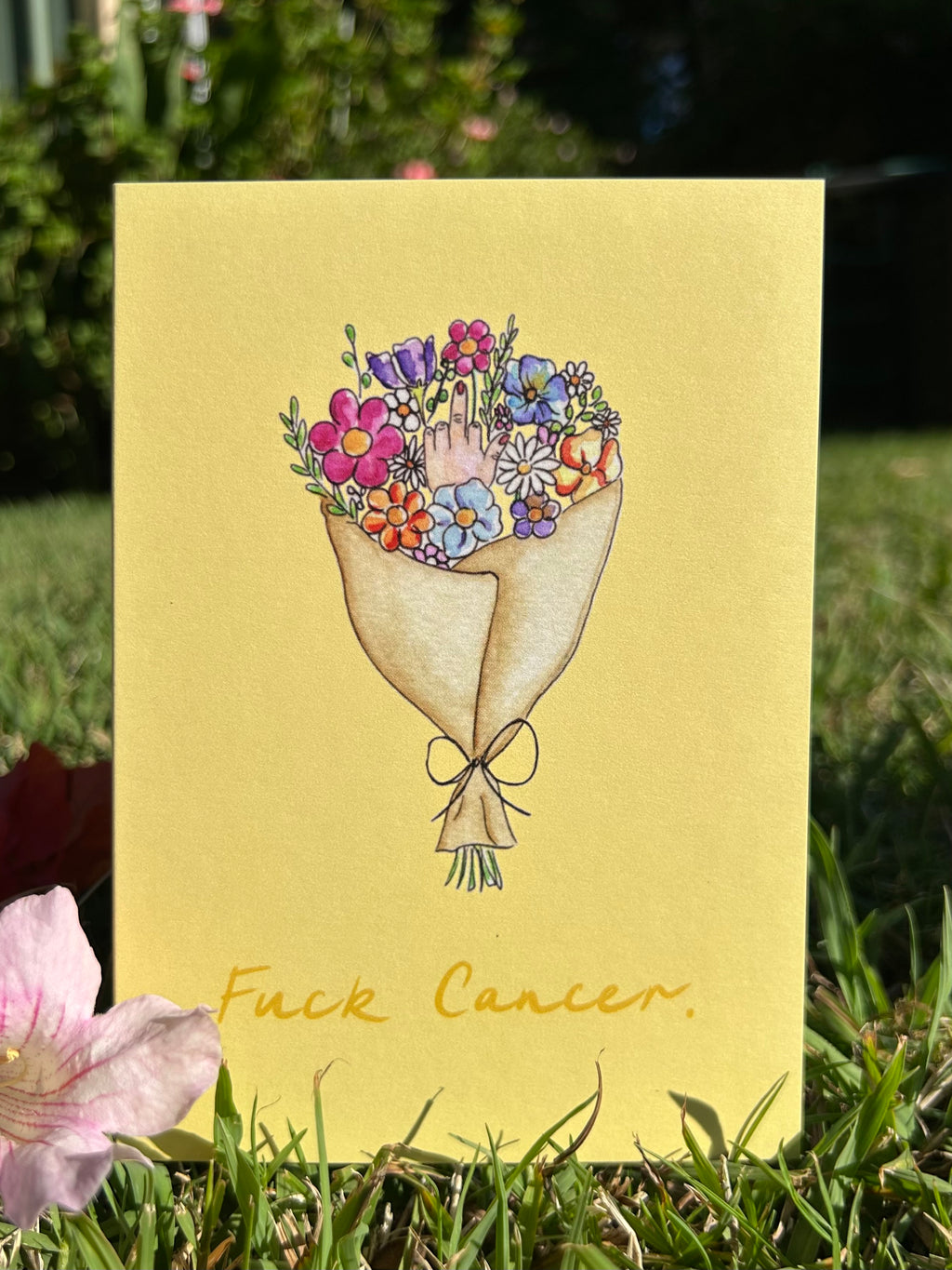 'FUCK CANCER' greeting card
