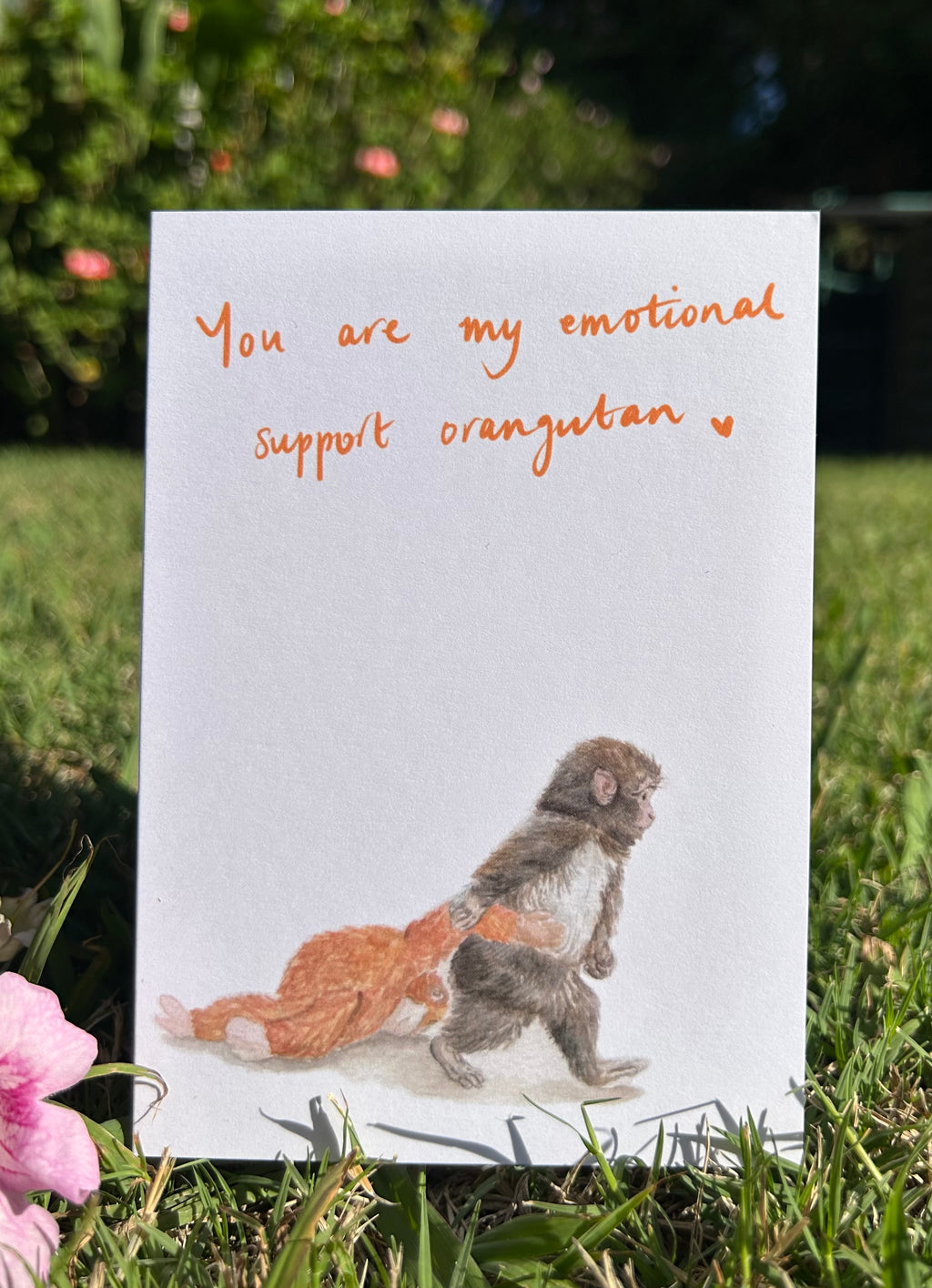 'JUST BECAUSE' punch the monkey greeting card
