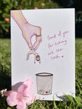 'Proud of you for taking out the trash' Break up greeting card