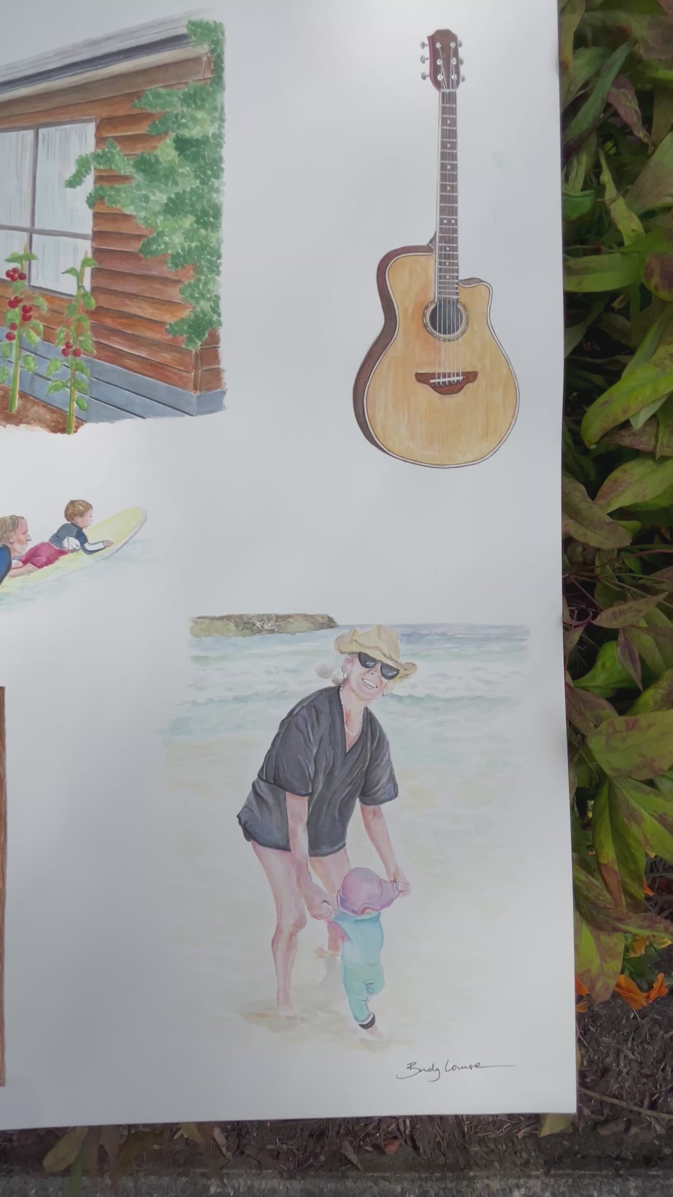 Custom relationship timeline /elements watercolour painting